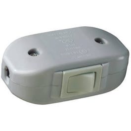 6A White Heavy-Duty Feed Thru Cord Switch