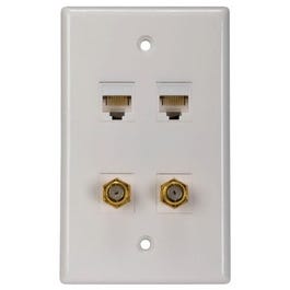 Dual-Coax Wall Plate, Dual Cat5/6